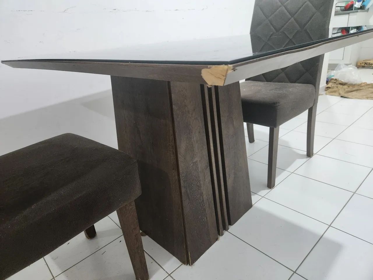 Mesa 4 lugares tampo de vidro - Foto 2
