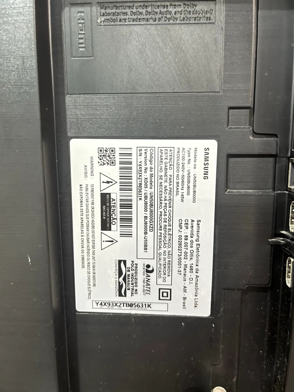 Tv Samsung 50 polegadas  com defeito ser pra tirar peças.
