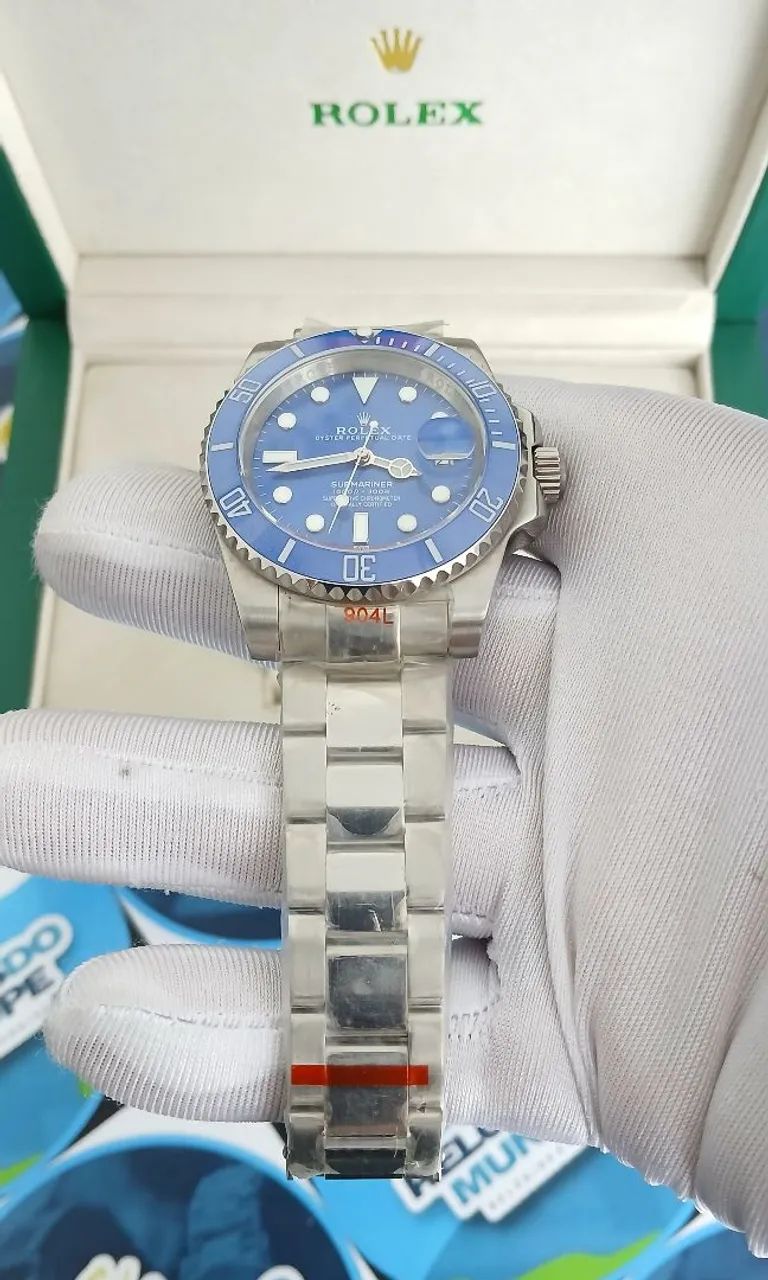 RELOGIO SUBMARINER ALL BLUE SMURF - Foto 2