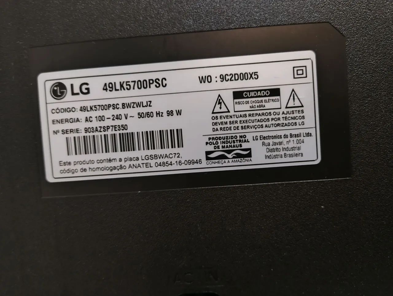 Vendo carcaça de tv LG 49 - Foto 3