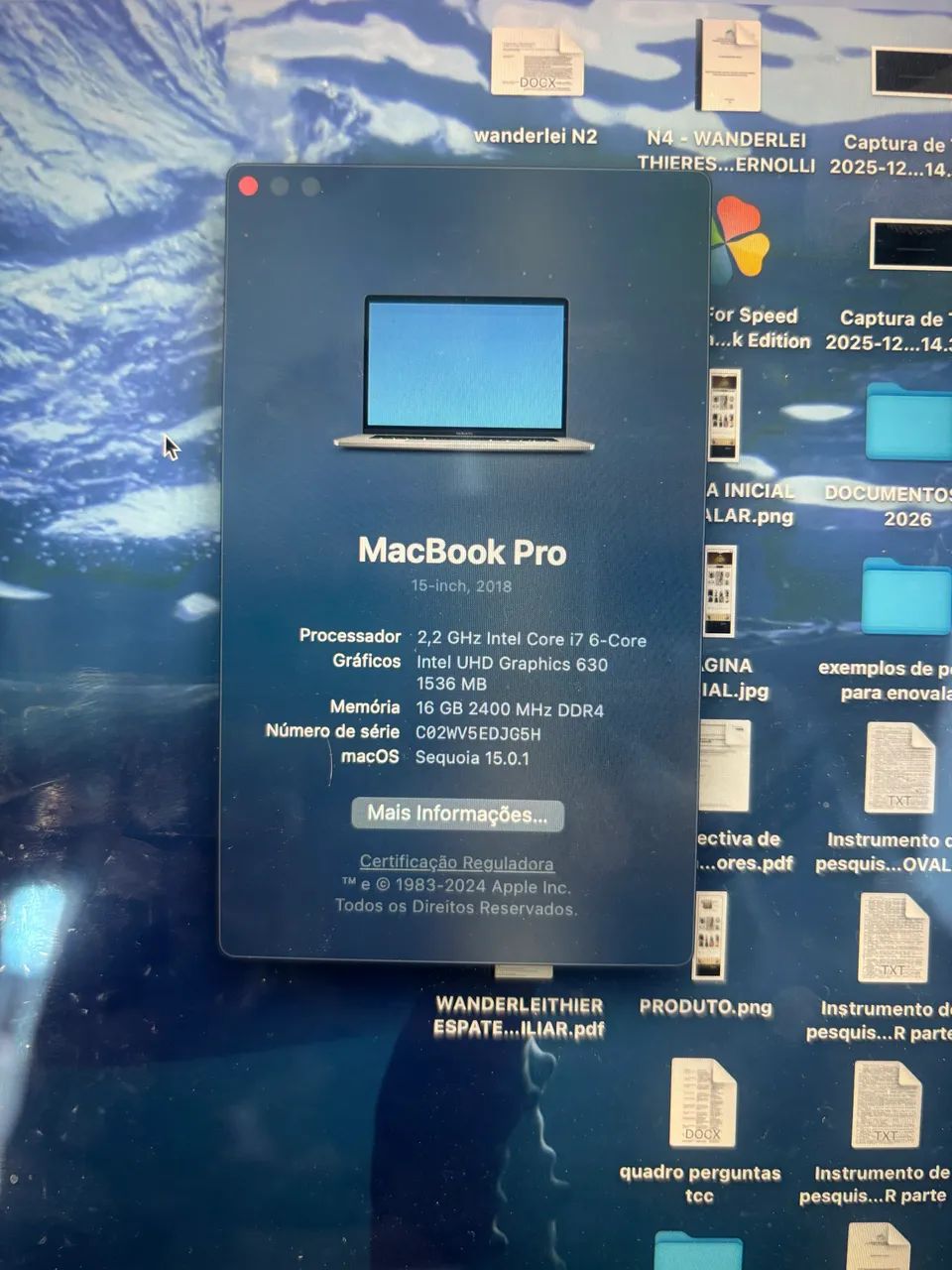 MacBook Pro 2018 15 pol - Core i7 16GB RAM 250GB SSD Touchbar