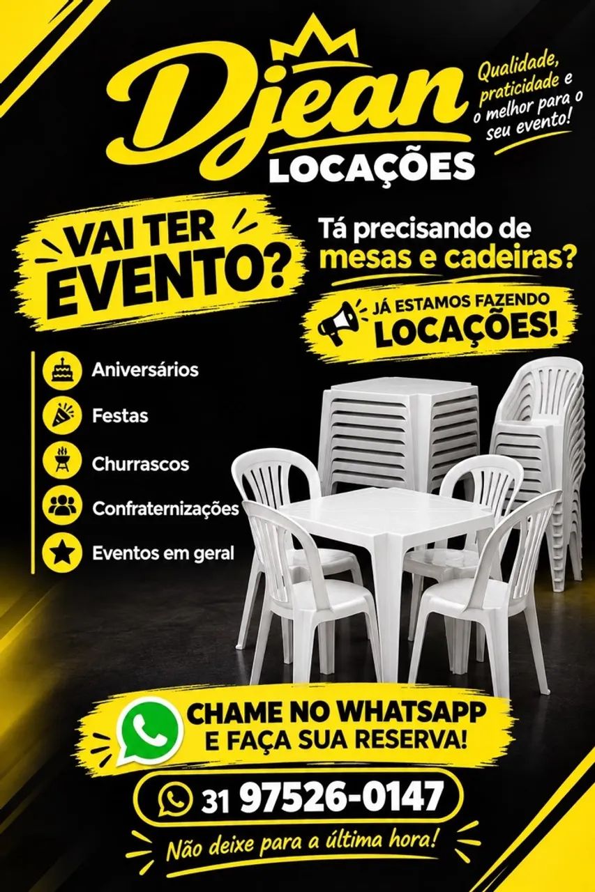 Locação de Mesas e Cadeiras Plásticas  - Foto 3