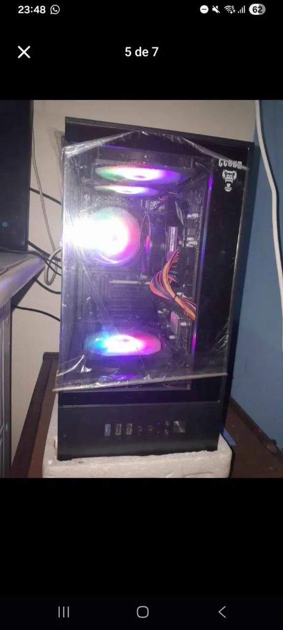 Pc Gamer completo para jogos, sem queima vela. Gabinete com placa mae memória RAM  - Foto 5