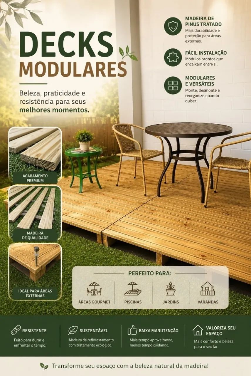 Deck de madeira pinus