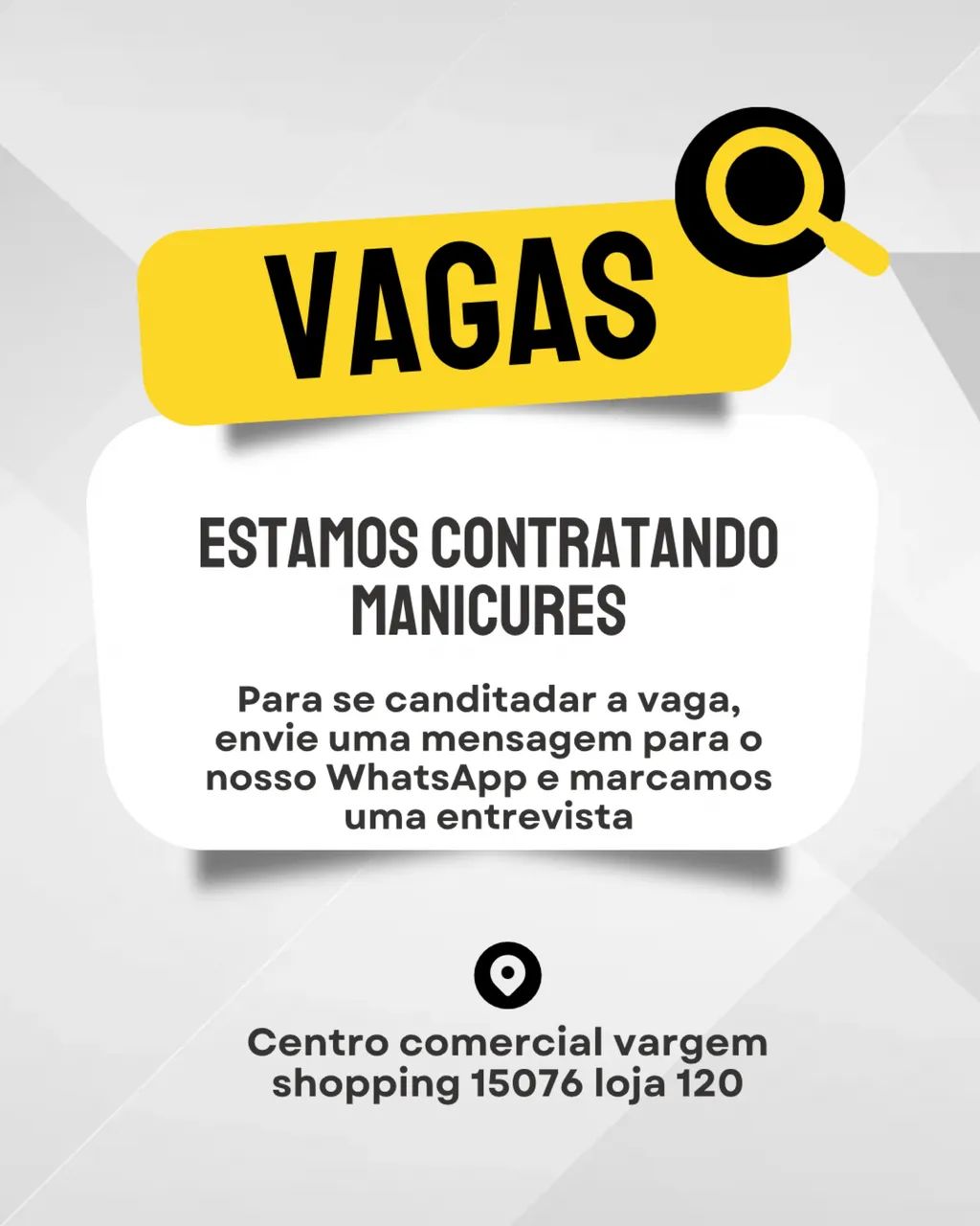 Vaga Manicure e Pedicure