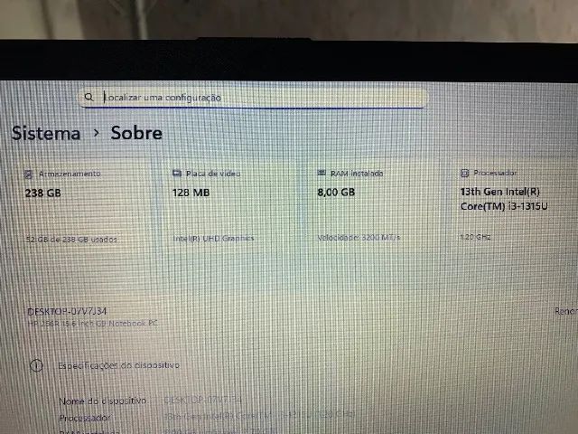 Notebook HP I3 13geracao 8gb ssd 256gb - Foto 4