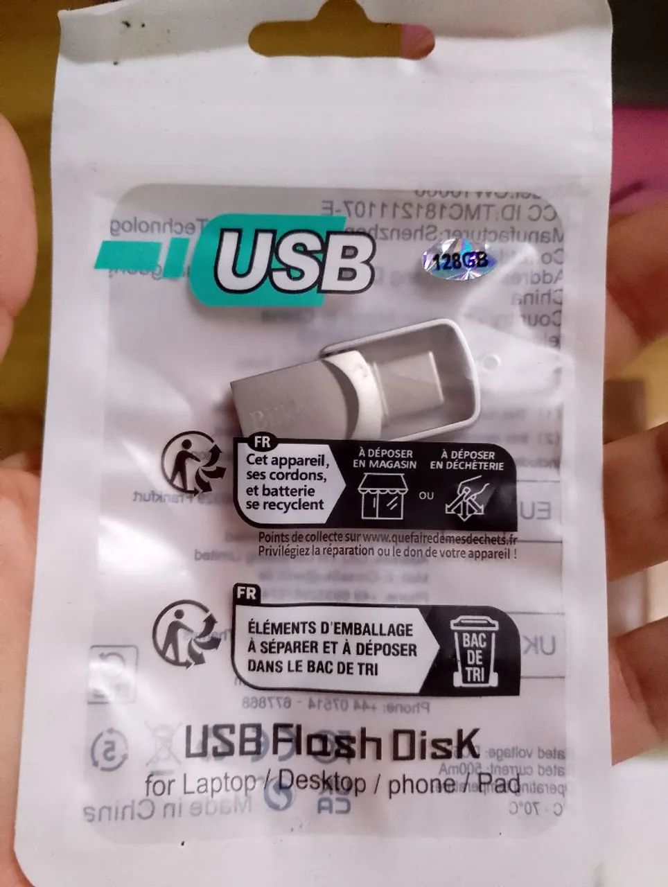 Pendrive USB-C 128GB Novo - Para Celular, Notebook e PC