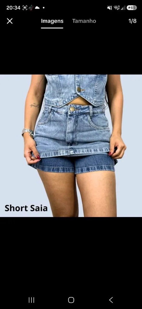 Short saia jeans (tam 44) - Foto 2