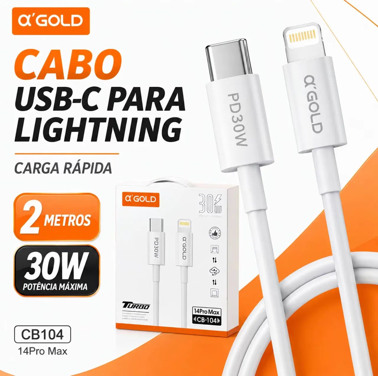 Cabo para iphone 2 metros