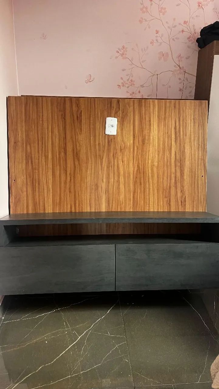 Para vender logo,painel para tv 60 polegadas, 2,74 alt x 1,42 larg na cor amadeirado e cin - Foto 2