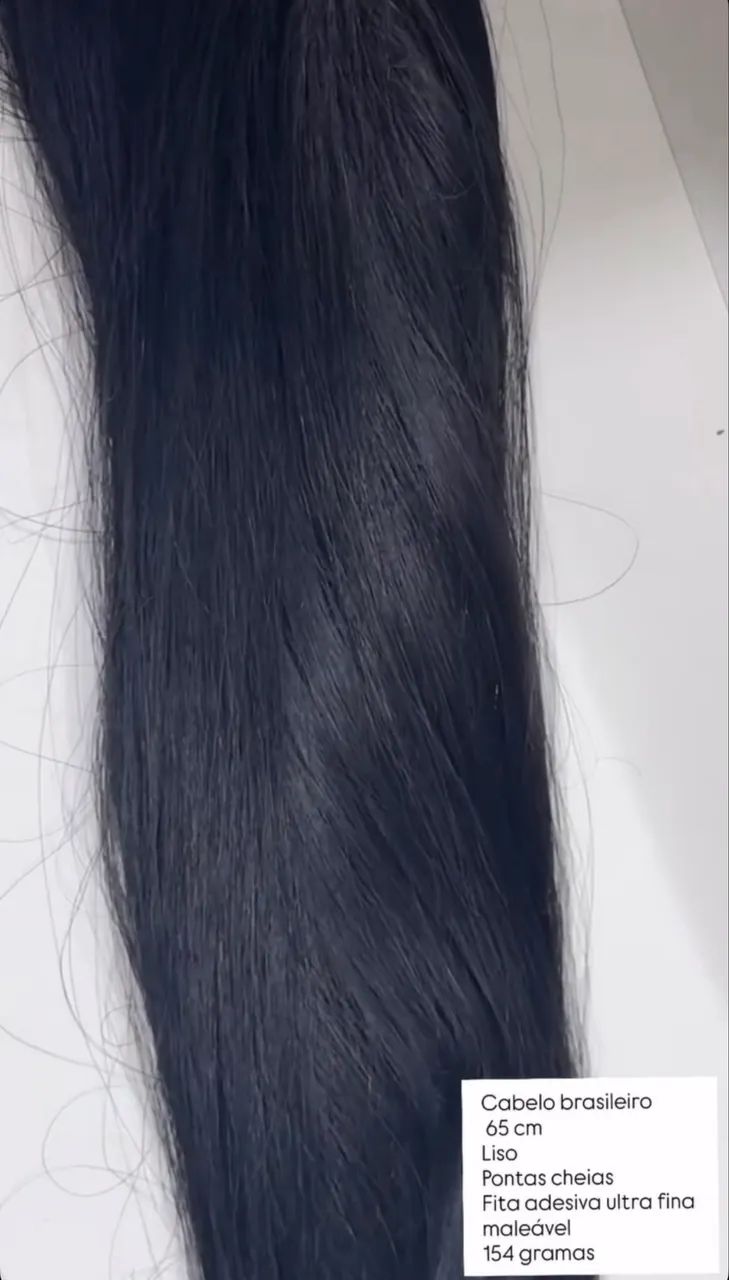 Cabelo 65 cm brasileiro liso  - Foto 4