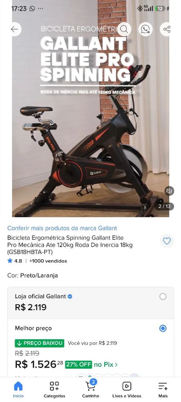 Bicicleta Ergométrica Spinning  - Foto 3
