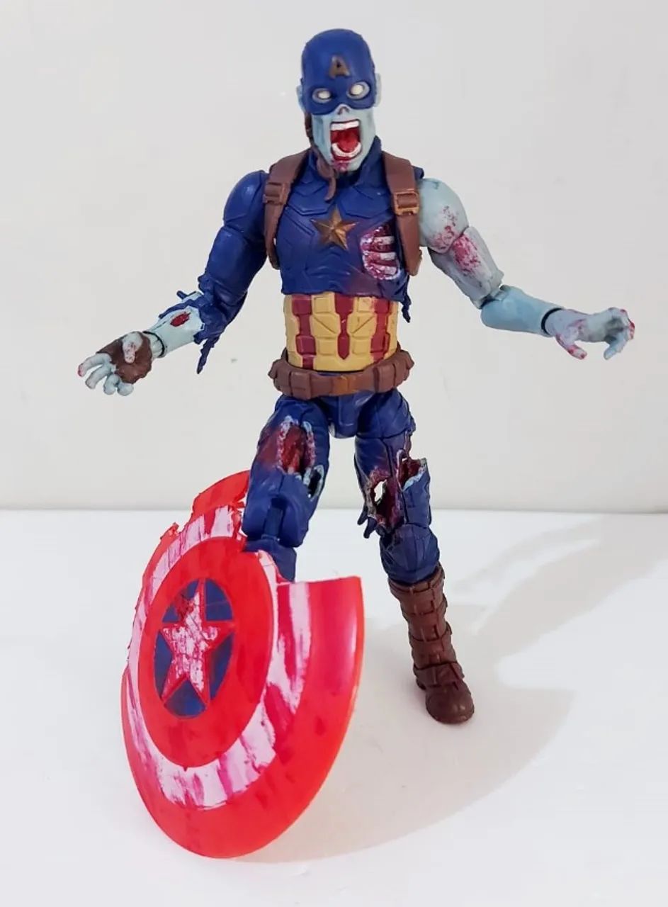 Action figure Zumbi Capitão América Marvel Legends What If 16cm original - Foto 4