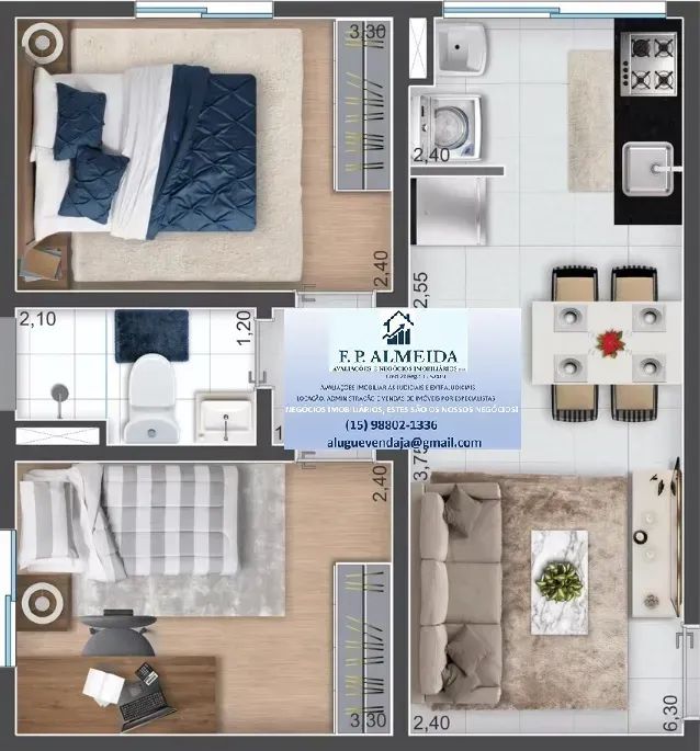 APTO. 9º ANDAR, 40 M², 2 quartos, 2 PISCINAS - Foto 11