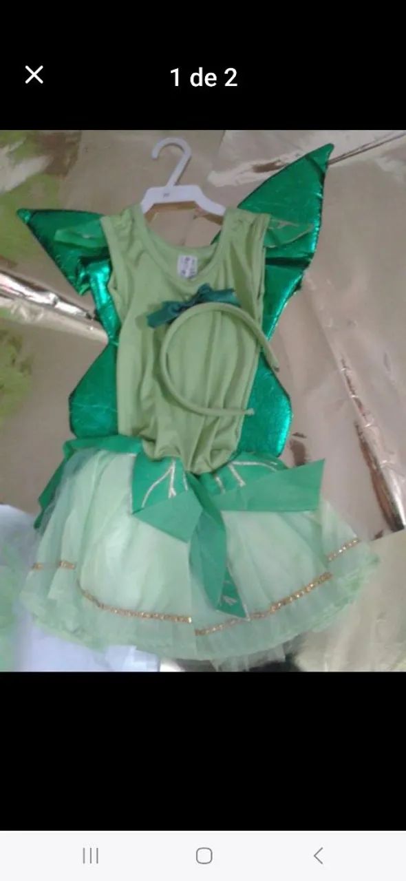 Fantasia Fada Verde Infantil 