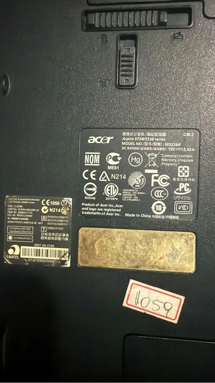 Notebook acer aspire