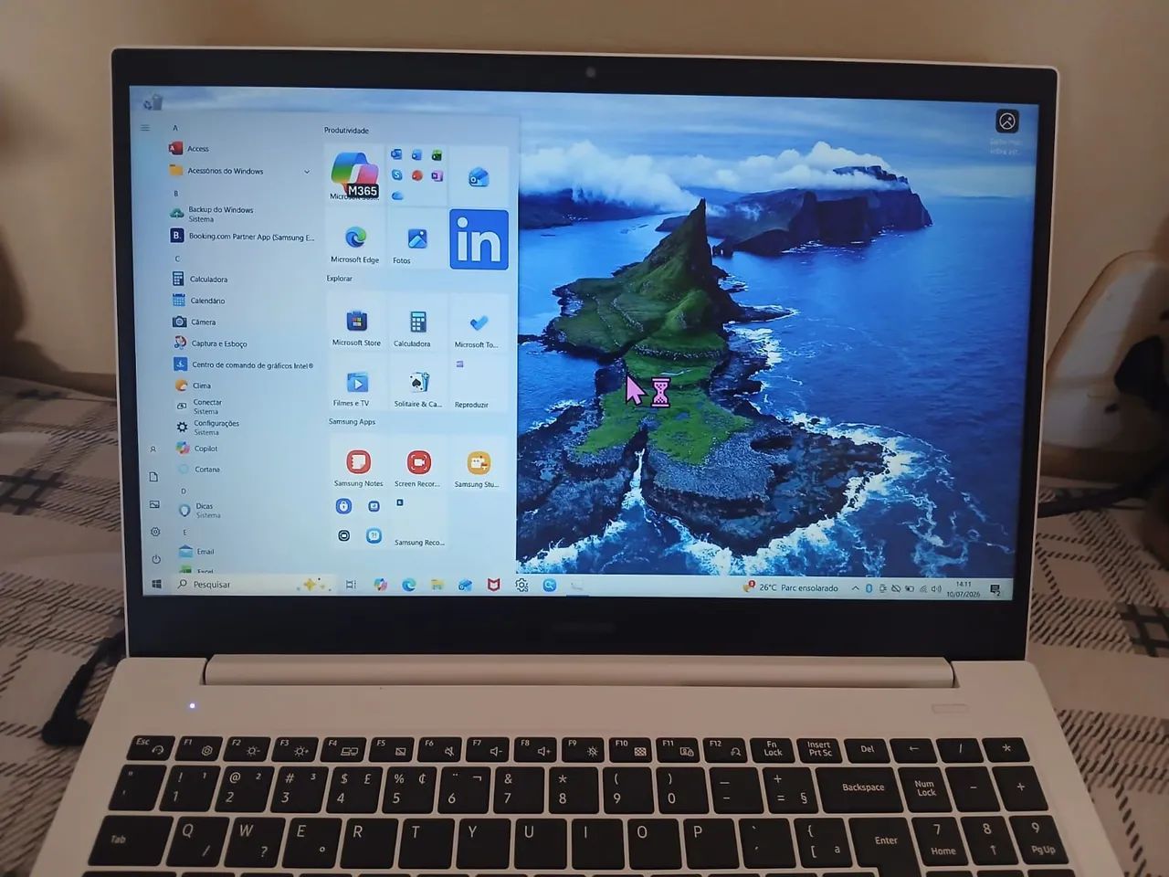 Notebook Samsung INTEL CELERON windows 10 Branco 