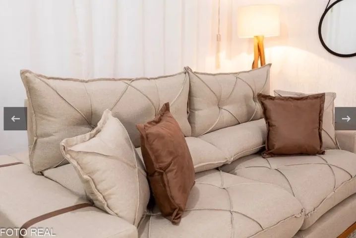 Sofá Retrátil Estilo Urbano 2.50 Linho - Foto 3