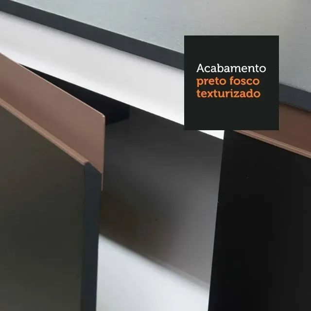 Armário Aéreo De Cozinha 120 X 50 Cm 2 Portas Cor Preto - Foto 3