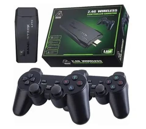 Console gamelite stick 4k + carregador com pilhas