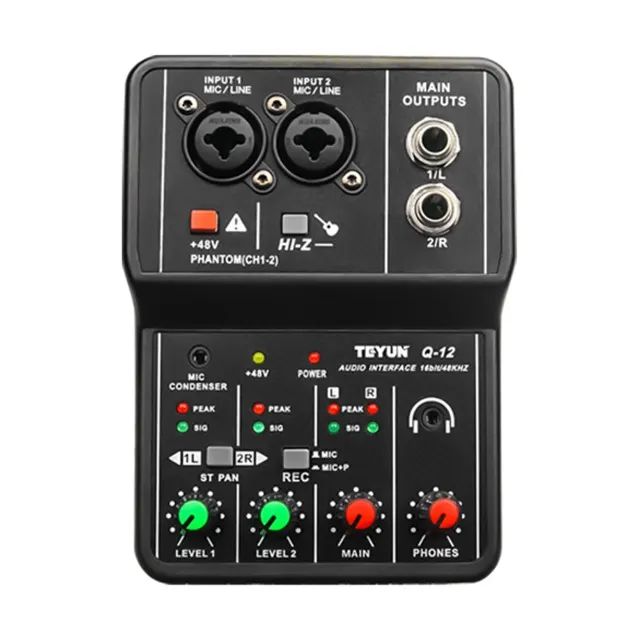 Mesa Mixer Placa De Som Teyun Q-12 Interface De Audio Usb Pc - Foto 3