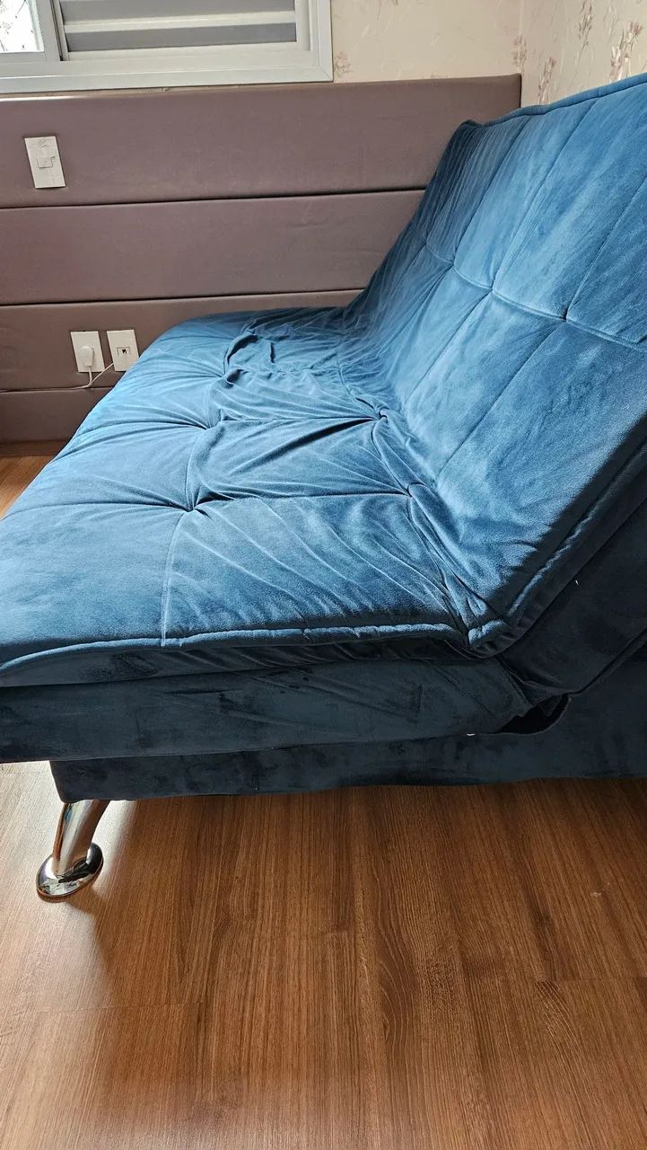 Sofá Cama 1.60m Azul Marinho - Foto 2