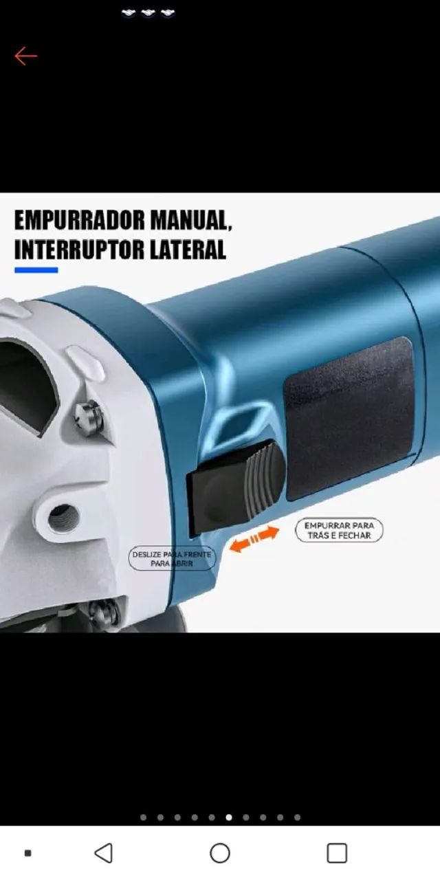 Esmerilhadeira e Lixadeira 220volts Angular 900w 115mm 4.1/2 11000rpm 50/60HZ - Foto 3