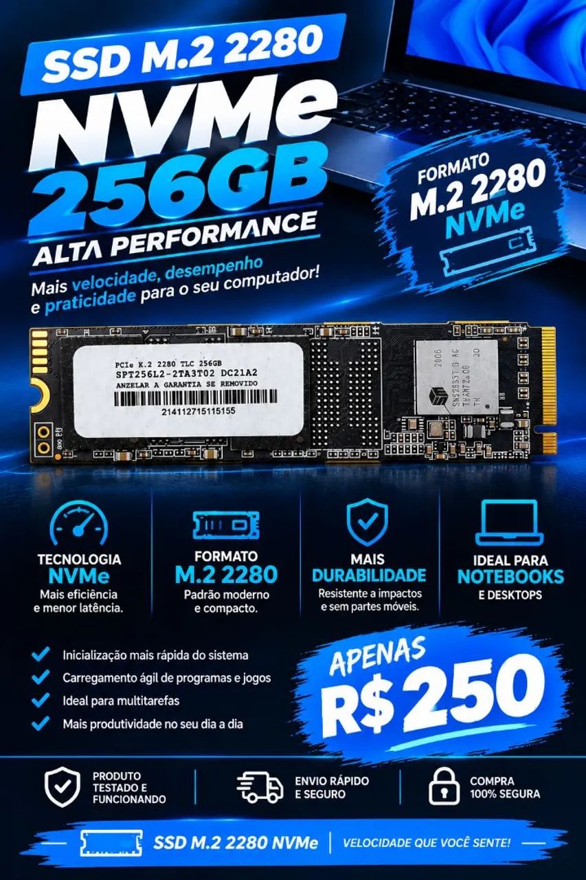 SSD M.2 2280 NVMe 256GB (Notebook/PC)