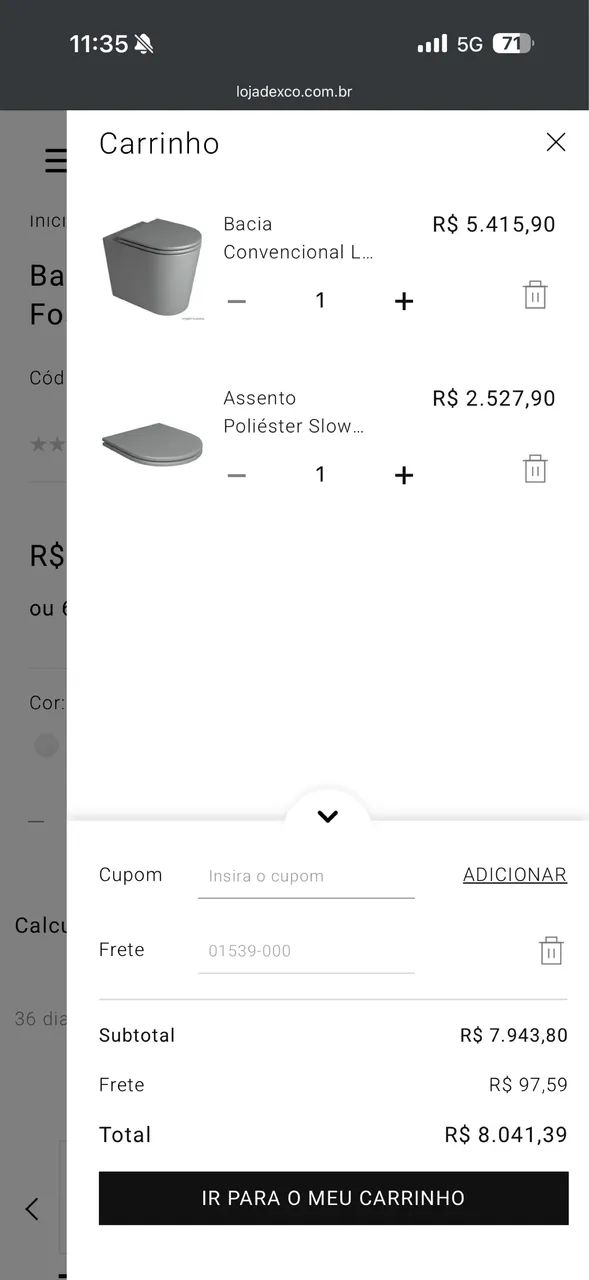 Vaso Sanitário Deca Cinza Fosco LK 23.85 - Foto 2