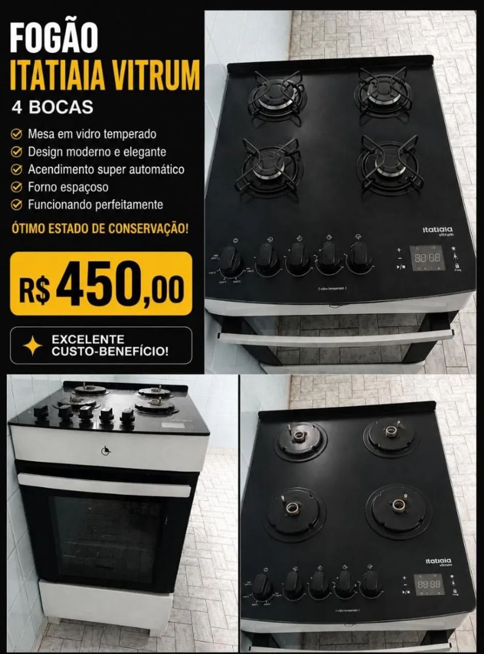 FOGÃO 4 BOCAS USADO EM OTIMO ESTADO
