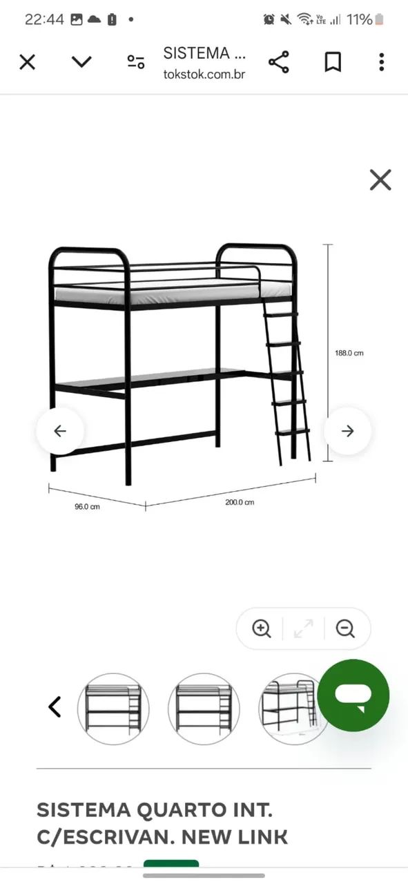 Cama alta com escrivaninha  - Foto 3
