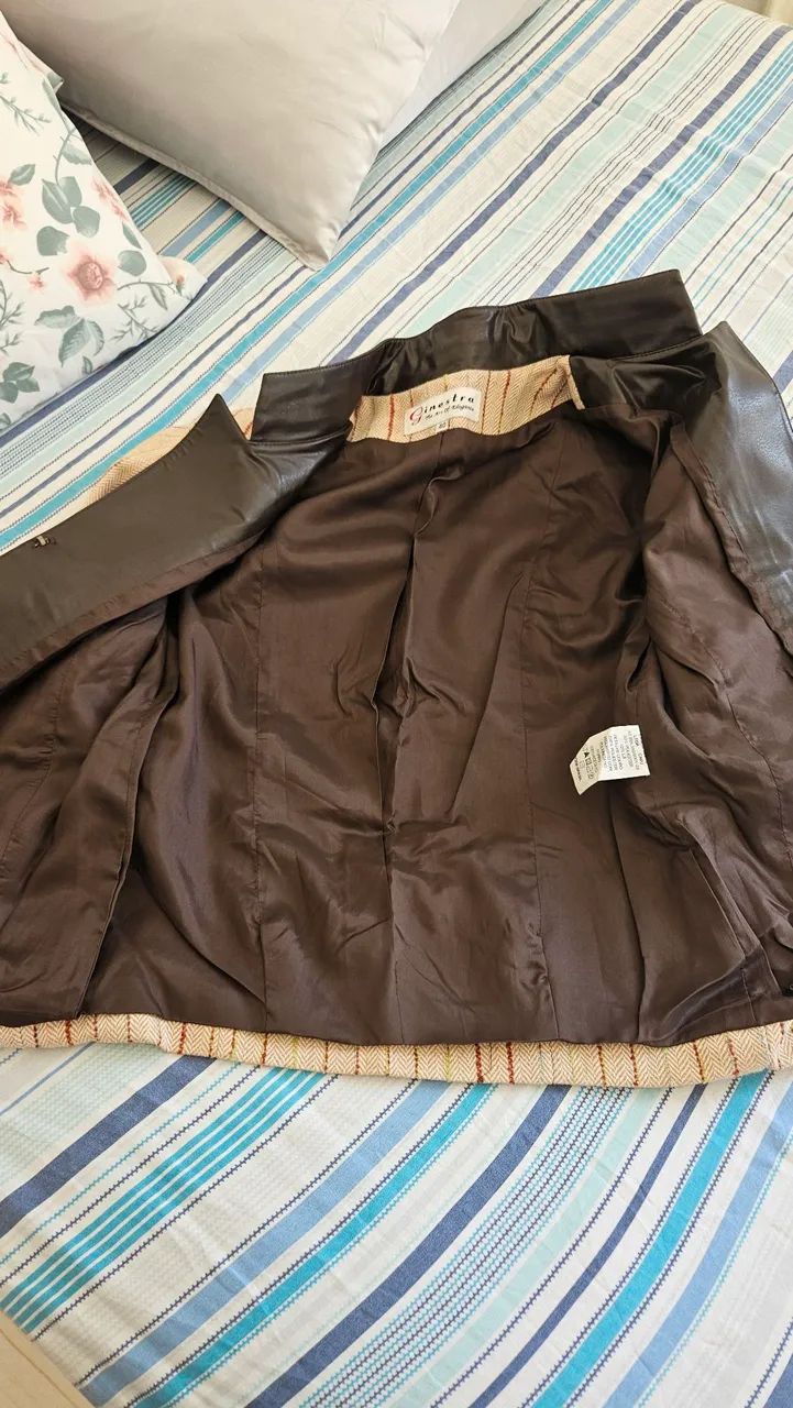 Blazer Jaqueta social Marrom e listras colors - Foto 2