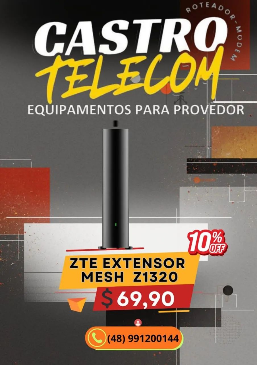 Lote com 15un ZTE Z1320 EXTENSOR MESH WI-FI 6