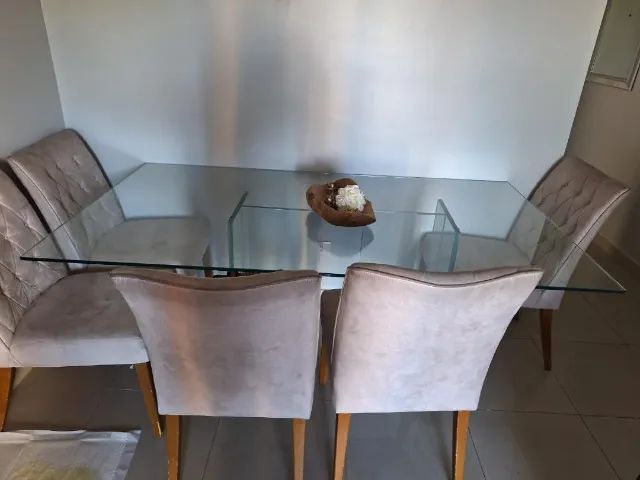 Mesa de vidro usada Sala de Jantar - Foto 2