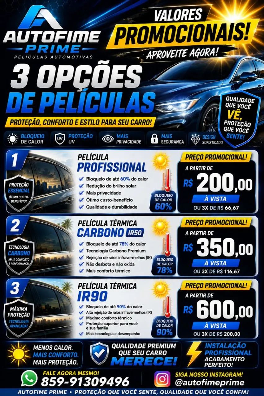 Película automotivo e residencial?
