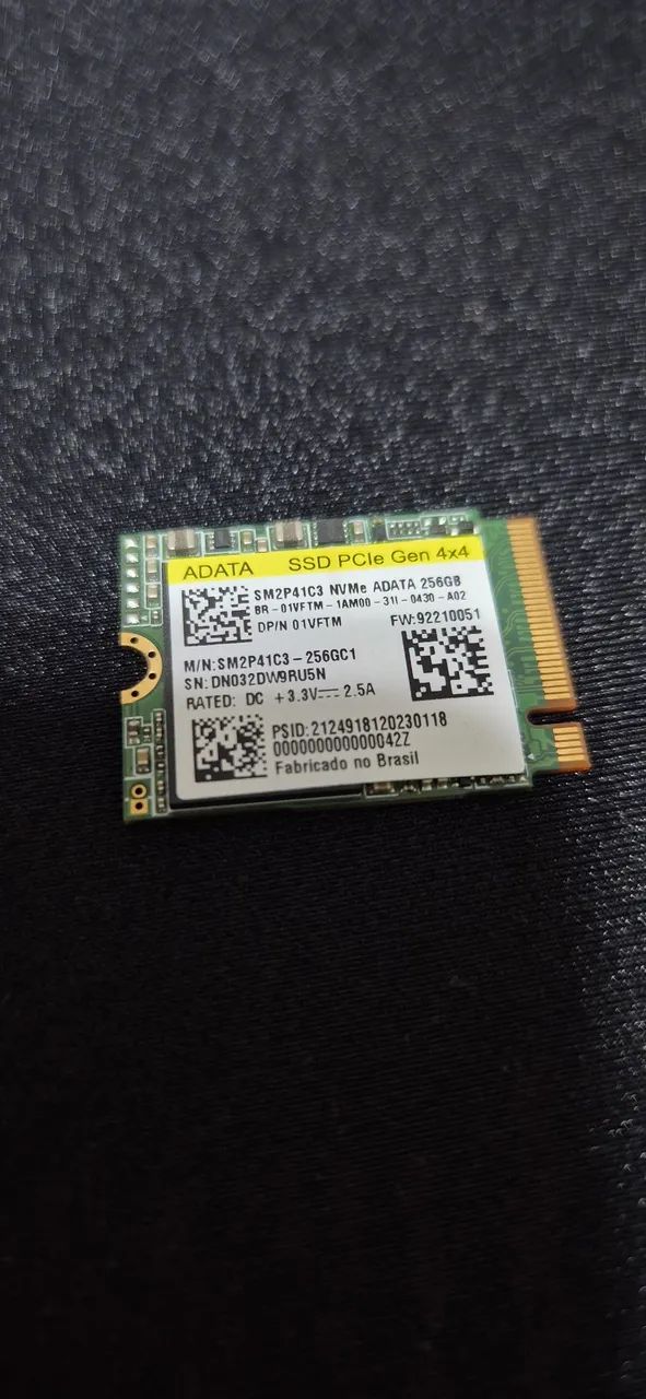 Memórias SSD NVMe ADATA 256GB