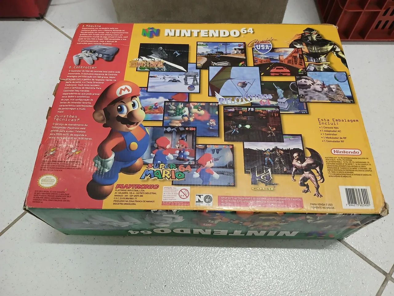 Nintendo 64 Playtronic na caixa com jogo - Foto 6