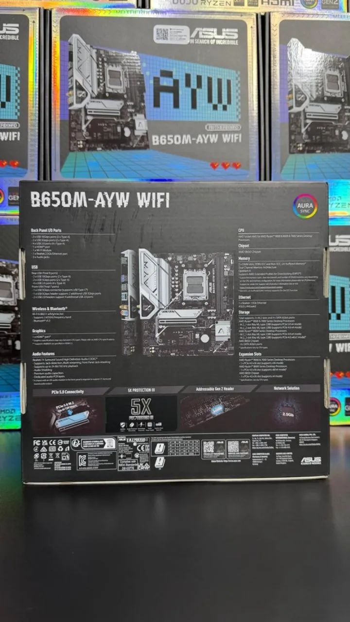 Placa Mãe ASUS B650M-AYW Wi-Fi, AM5, M-Atx - (NOVA) - Foto 4
