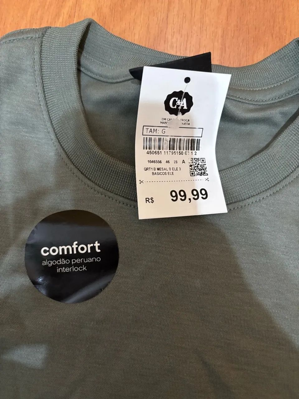 Camiseta C&A Algodão Peruano Nova - Foto 2