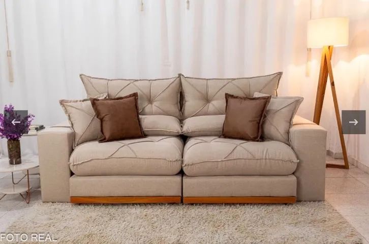 Sofá Retrátil Estilo Urbano 2.50 Linho - Foto 2