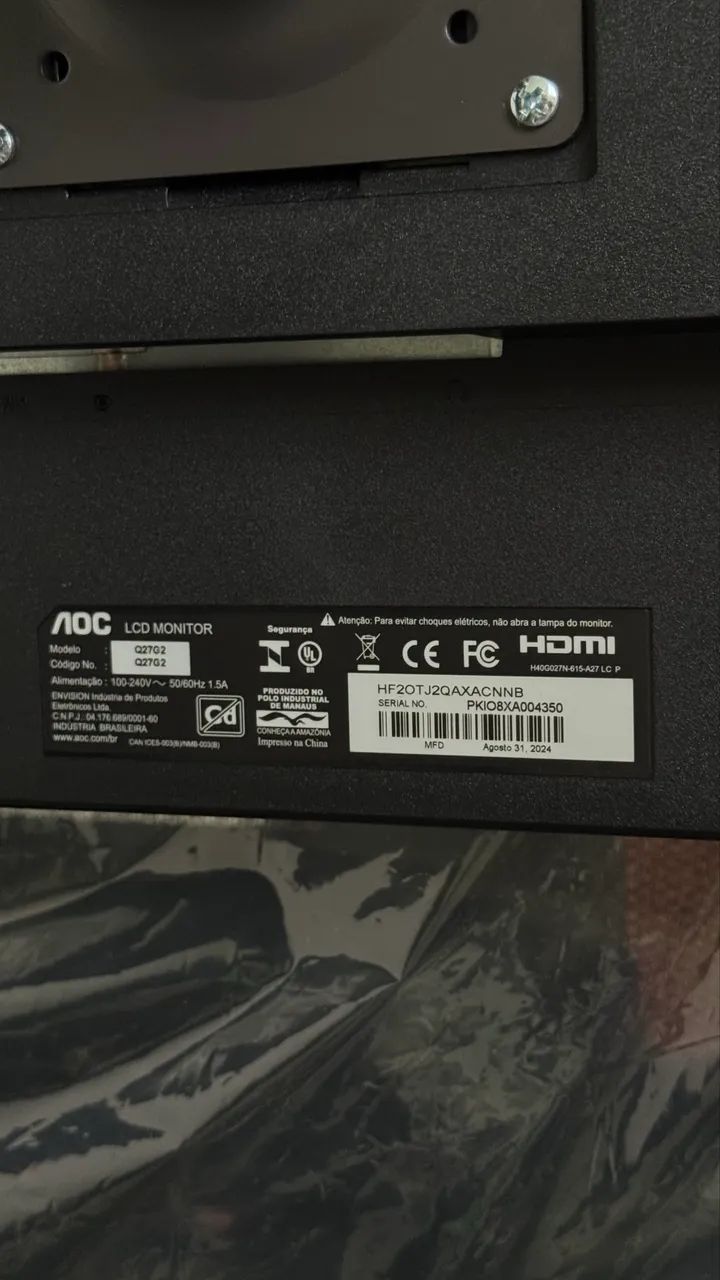 Monitor AOC HERO QUAD 27 Polegadas 155HZ 1440p 1ms - Foto 2