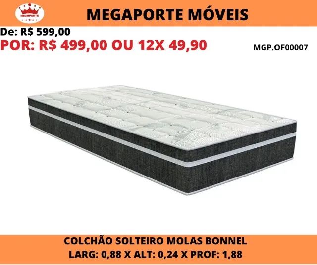 COLCHÃO DE SOLTEIRO MOLAS 