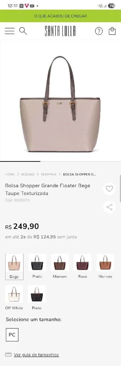 Bolsa bege Santa Lolla Original Nova! - Foto 5