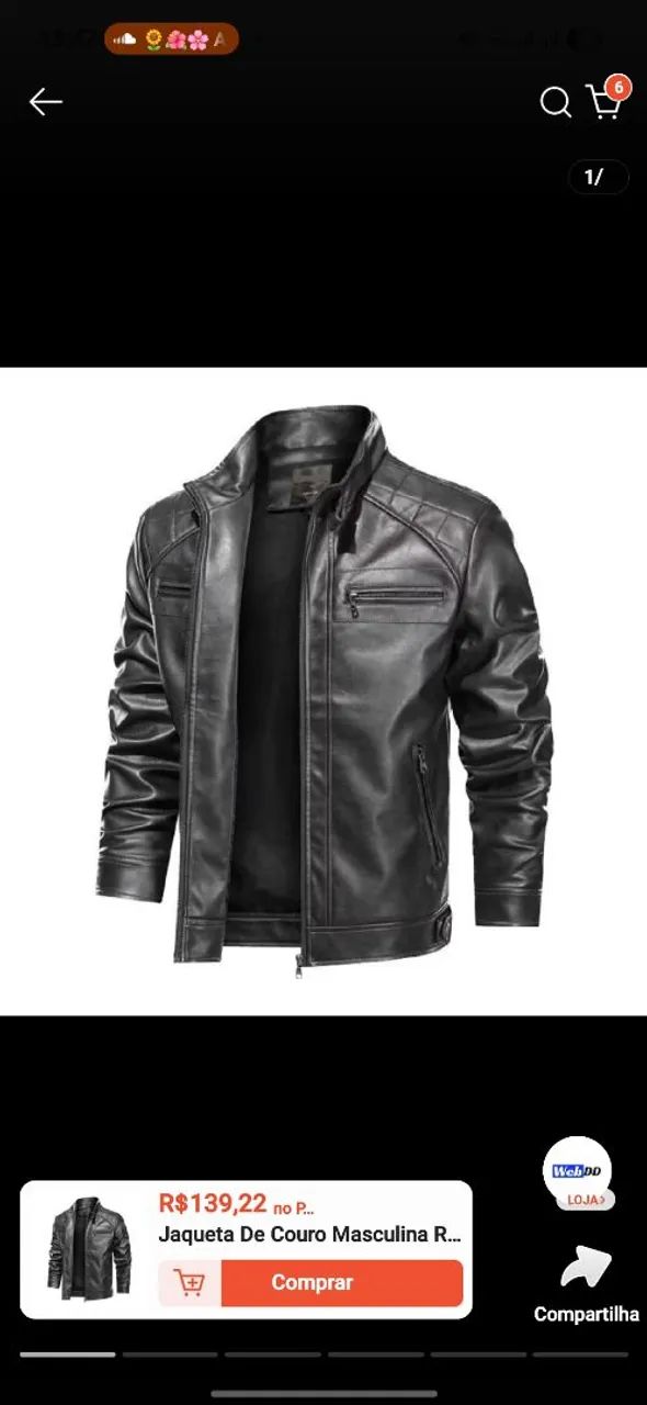 JAQUETA DE COURO MASCULINA - Foto 2
