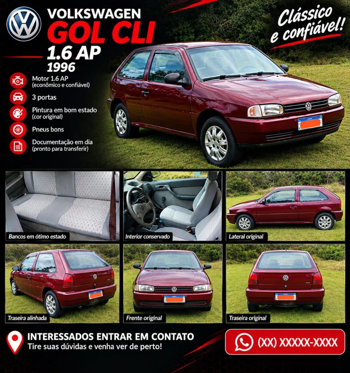 Volkswagen Gol CLI / CL/ Copa/ Stones 1.6 1996
