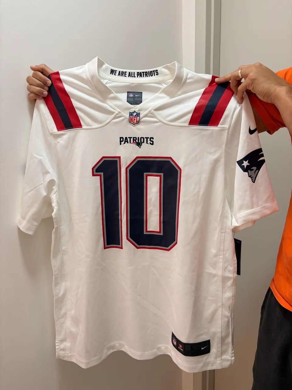 NIKE NFL Patriots ユニフォーム JONES 10 XL Original EUA] Camisa NFL New England Patriots Mac Jones Nike