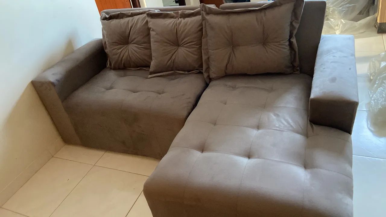 sofá chaise com almofadas 799 - Foto 2