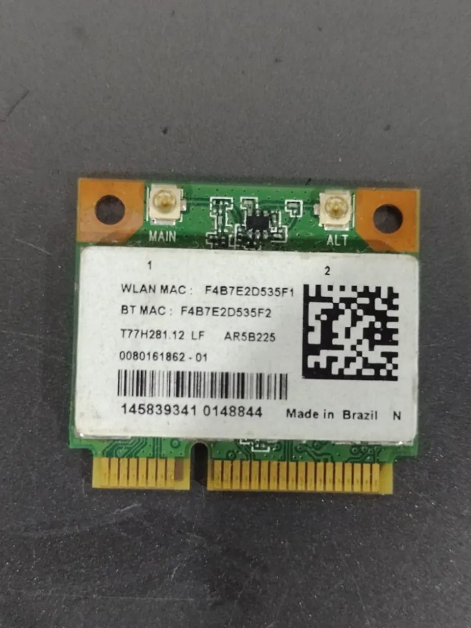 Placa Wi-fi E Bluetooth 4.0 Notebook Atheros Ar5b225 Half Mi (Usado)