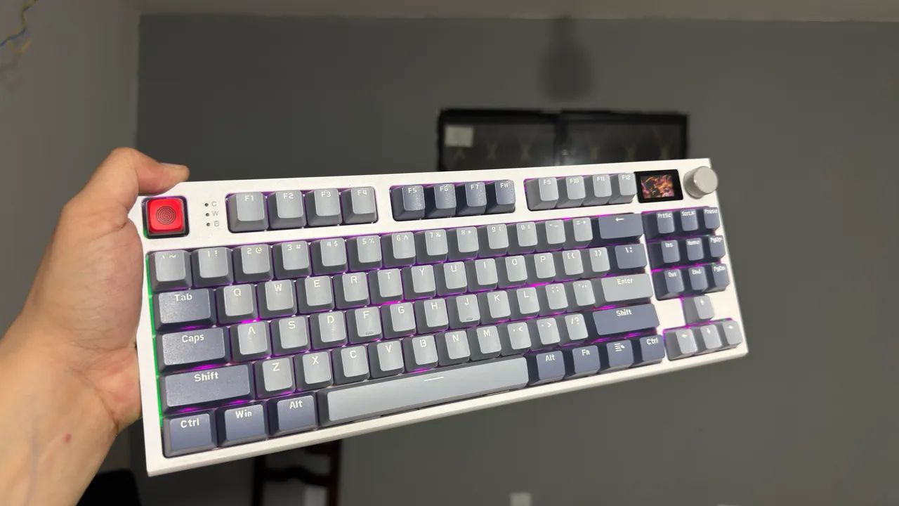 Teclado attack shark k86 sem fio com tela - Foto 3