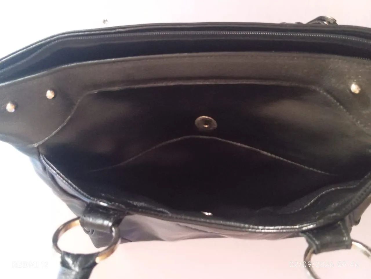 Bolsa de couro preta  - Foto 3